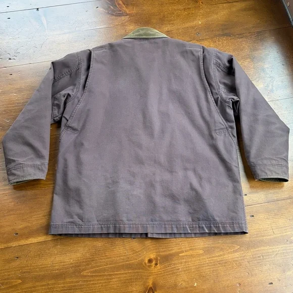 Vintage L.L. Bean Brown Canvas Field Coat Jacket Wool Plaid Lined Men's XL - Picture 14 of 15